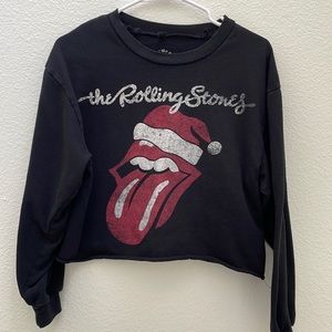 The Rolling Stones santa hat cropped sweatshirt size L